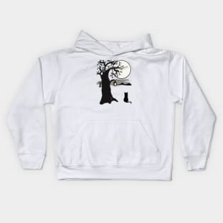 Cat and the moon Kids Hoodie